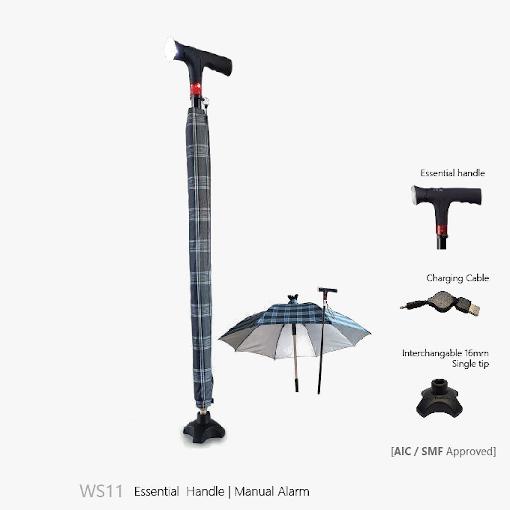 Agegracefully Umbrella Walking Stick, Essential Handle (Manual Alarm ...
